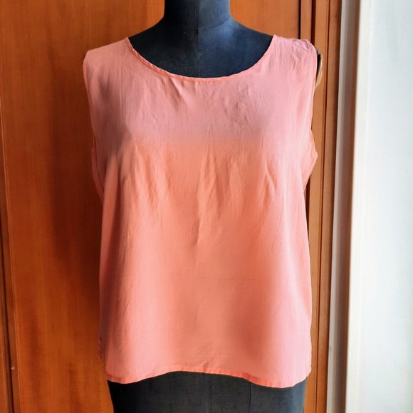 100% Pure Silk Coral Camisole, Italian Vintage - Picture 1 of 8
